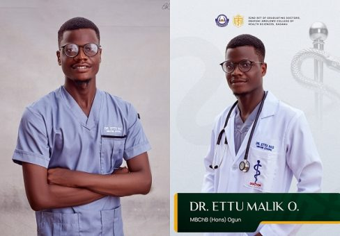 OOU Medical Graduate Ettu Malik Sets Record With 7 Distinctions, 8 As in WAEC and 347 in UTME
